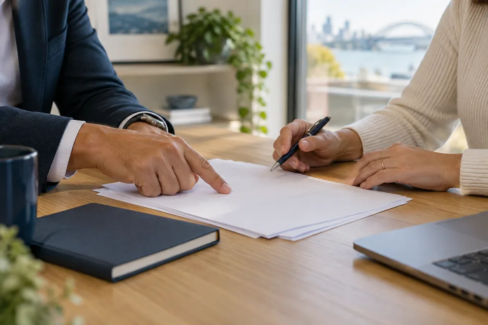 A professional consultation in a bright office